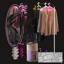 3d-модель Набор для оформления витрины магазина одежды