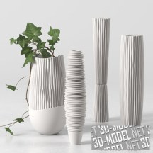 3d-модель Белые керамические вазы Kion от Fos Ceramiche