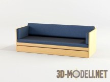 3d-модель Синий простой диванчик