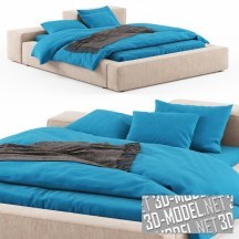 3d-модель Кровать Extrasoft с одеялом и подушками