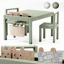 3d-модель Мебель для детской, с деревянными элементами