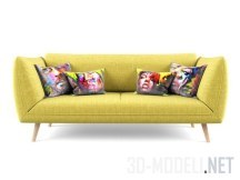 3d-модель Диван и подушки с принтами