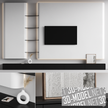3d-модель ТВ-стена в стиле минимализм