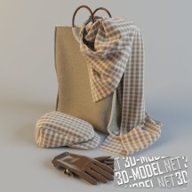 3d-модель Дамский сет с сумкой, перчатками и кепи