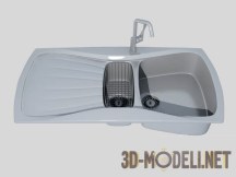 3d-модель Металлическая кухонная мойка