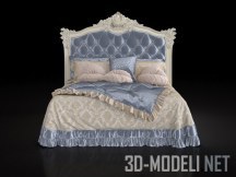 3d-модель Кровать Modenese Gastone с узорчатым покрывалом
