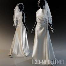 Элегантное свадебное платье на манекене