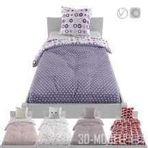 Детская кровать с постельным бельем