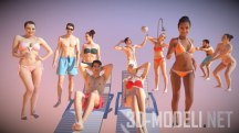 3d-модель Люди на пляже