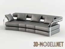 Изогнутый современный диван серого цвета