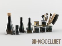 3d-модель Щетки, кисточки и баночки