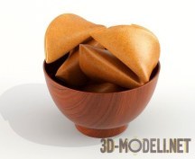 3d-модель Деревянная плошка с печеньем