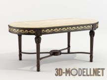 3d-модель Овальный стол с обильной инкрустацией и декором