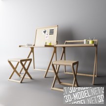 3d-модель Деревянный детский стол и стул от RAFA-kids