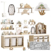 3d-модель Мебель и декор для детской комнаты