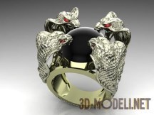 3d-модель Перстень с серебристыми кобрами