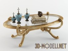 3d-модель Овальный кофейный столик в стиле барокко
