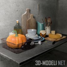3d-модель Набор с тыквой и сыром