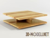 3d-модель Журнальный столик из светлого дерева