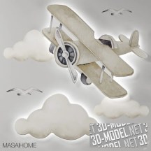 3d-модель Панно-светильник «Аэроплан в небесах» от MASAIHOME