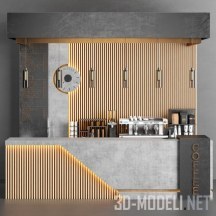 3d-модель Стойка для кафе, рейки и бетон