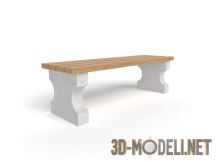 3d-модель Скамейка с фигурными бетонными ножками