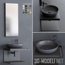 3d-модель Раковина Cielo Multiplo, тумба и зеркало