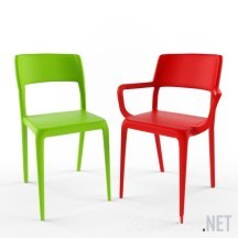 3d-модель Комплект Midj Nene (стул и кресло)