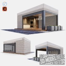 3d-модель Крытая терраса с летней кухней