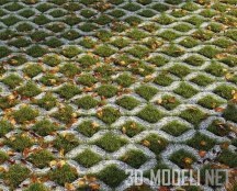 3d-модель Покрытие с травой и листьями