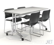 Офисный стол с четырьмя стульями