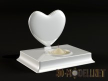 3d-модель Романтический подсвечник с сердцем