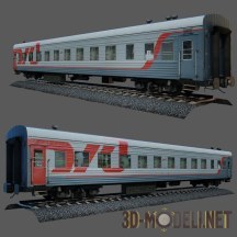 3d-модель Набор пассажирских Ж/Д вагонов