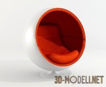 3d-модель Бело-красное кресло Eero Ball