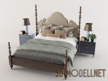 3d-модель Кровать с резными столбиками