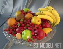 Стеклянное блюдо с фруктами