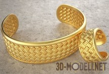 3d-модель Браслет и кольцо в стиле Древней Ассирии