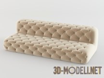 3d-модель Бежевый стеганый диван