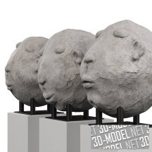 3d-модель Три скульптуры в виде голов