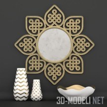 3d-модель Зеркало-цветок и вазы