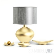 3d-модель Настольная лампа с золотым декором