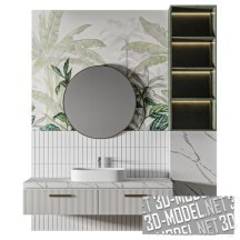 3d-модель Ванная комната с растительным декором