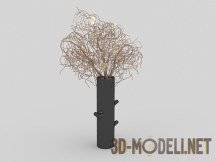 3d-модель Черная ваза-дерево
