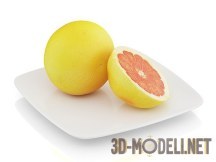 3d-модель Грейпфрут с половинкой