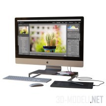 3d-модель Apple iMac PRO, планшет и смартфон