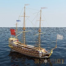 3d-модель Линейный корабль La Sirene