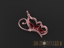 3d-модель Подвеска бабочка из розового металла
