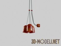 3d-модель Подвесной светильник с деревянными абажурами