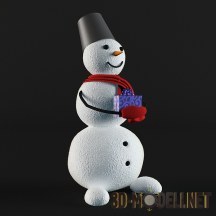 3d-модель Снеговик с подарком
