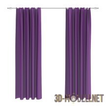 3d-модель Фиолетовые портьеры на карнизе